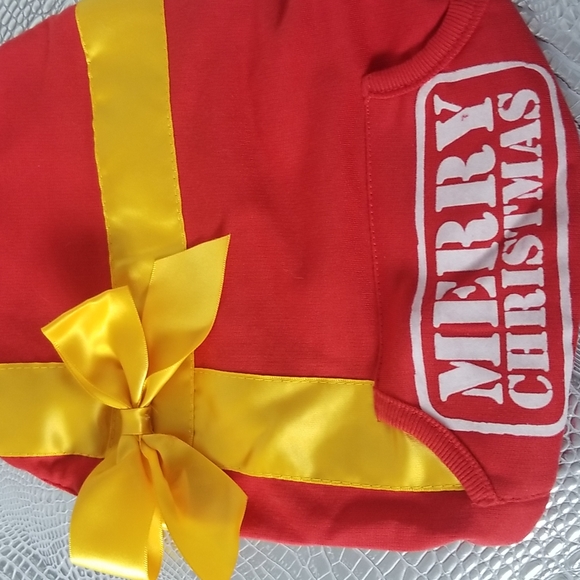 PET MERRY CHRISTMAS PRESENT T-SHIRT, HOODIE IN RED - Picture 2 of 8